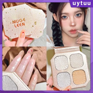 Uytuu 【Delievery รวดเร็ว】 Mugeleen พาเลทอายแชโดว์ 4 สี Super Flash Stage แต่งหน้า Matte Waterproof Daily Nude แต่งหน้า Earth Color Eye Shadow