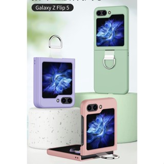 เคสป้องกันโทรศัพท์มือถือ PC กันกระแทก พร้อมแหวนขาตั้ง หรูหรา สําหรับ Samsung Galaxy Z Flip 5 5G Z Flip5