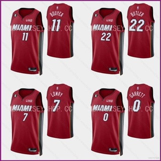 เสื้อกีฬาบาสเก็ตบอล NP2 22-23 NBA Jersey Miami Heat Butler Carrett Lowry Bouyea สีแดง พลัสไซซ์ สําหรับผู้ชาย และผู้หญิง PN2