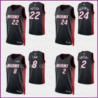 เสื้อกีฬาบาสเก็ตบอล NP2 22-23 NBA Jersey Miami Heat Highsmith Butler Cain Vincent สีดํา พลัสไซซ์ สําหรับผู้ชาย และผู้หญิง PN2