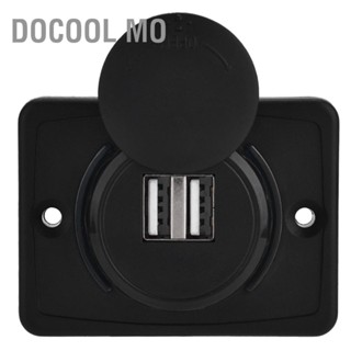 Docool Mo 3.1A รถ Dual สีดำ ABS พอร์ต USB Charger SOCKET Outlet 12V LED กันน้ำ