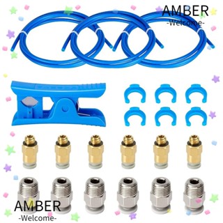 Amber ชุดอะไหล่ท่อโบเวน ซิลิโคน PTFE PC4-M6 PC4-M10 เส้นใย 1.75 มม. สําหรับเครื่องพิมพ์