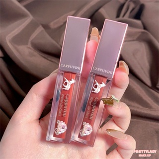 Cappuvini ลิปสติกกันน้ำไม่เลอะง่ายไม่เหนียวเหนอะหนะ Lip Glaze Non-stick Cup Lip Gloss [prettylady]