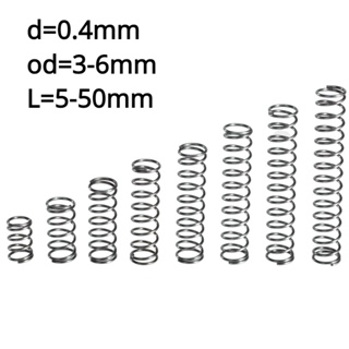 【KZS】Sus304 สายสปริงบีบอัด เส้นผ่าศูนย์กลาง 0.4 มม. OD3-4-5-6 มม. ยาว 5-50 มม.