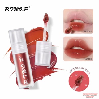 P. TWO.P Matte Velvet Lip Glaze กันน้ำและป้องกันเหงื่อ Non Staining Cup ลิปสติกแต่งหน้าทนทาน [prettylady]