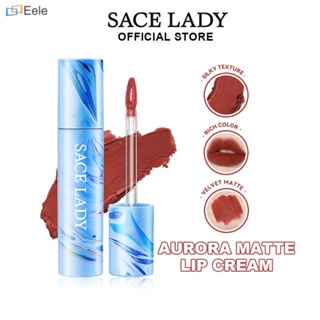 SACE LADY Matte ลิปสติก High Pigment กันน้ำ Velvet Lip Cream Long-Lasting Smooth Lip Makeup ↑Eele