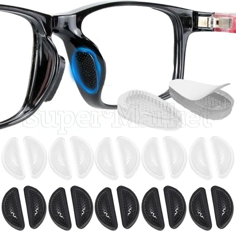 [ Featured ] แผ่นรองจมูกแว่นตา แบบมีกาวในตัว / ที่รองจมูกแว่นตา กันลื่น / ที่รองจมูก ซิลิโคนนุ่ม เบาะลม / แผ่นรองจมูกแว่นตา น้ําหนักเบา / อุปกรณ์เสริมแว่นตา