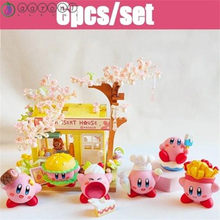 Aaron1 โมเดลฟิกเกอร์ PVC รูปการ์ตูนแฮมเบอร์เกอร์ เกมอนิเมะ Star Kirby สีชมพู ของเล่น ของขวัญวันเกิด สําหรับแฟนคลับสะสม