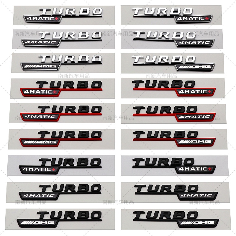 TURBO AMG 4MATIC + LAbeling Benz สไตล์ใหม่โลโก้รถ Fender รถติดฉลาก Cla45 C63 W204 W205 W177 W212 W22