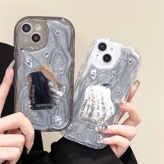 ใหม่ เคสโทรศัพท์มือถือ กันกระแทก พร้อมกระจกแต่งหน้า สีเงิน สีเทา สําหรับ Apple Iphone IP X XR XS Max IP11 IP 11 Pro Max IP 12 Pro Max IP 13 Pro Max IP 14 Plus IP 14 Pro Max