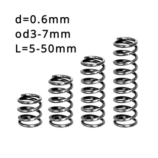 【KZS】สปริงบีบอัด Sus304 D0.6 มม. OD3-7 มม. ยาว 5-50 มม.