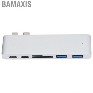 Bamaxis 6 In 2 USB C Hub USB3.0 Type Docking Station Expansion Adapter For