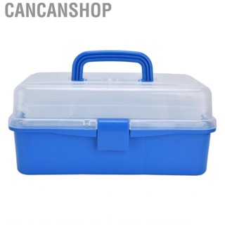 Cancanshop Plastic Storage Box 3 Layer Tool Organizer Toolbox with Transparent Cover for Craft Supplies Electronic Components