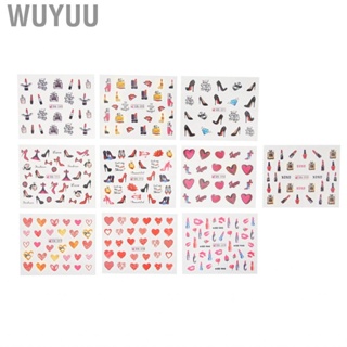 Wuyuu 10 Sheet/Set Nail Art  Lipstick High Heels Pattern  Self LJ4