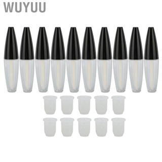 Wuyuu 10Pcs 12ml Transparent Lip Gloss Tubes With Brush Tip Empty Glaze Bottle