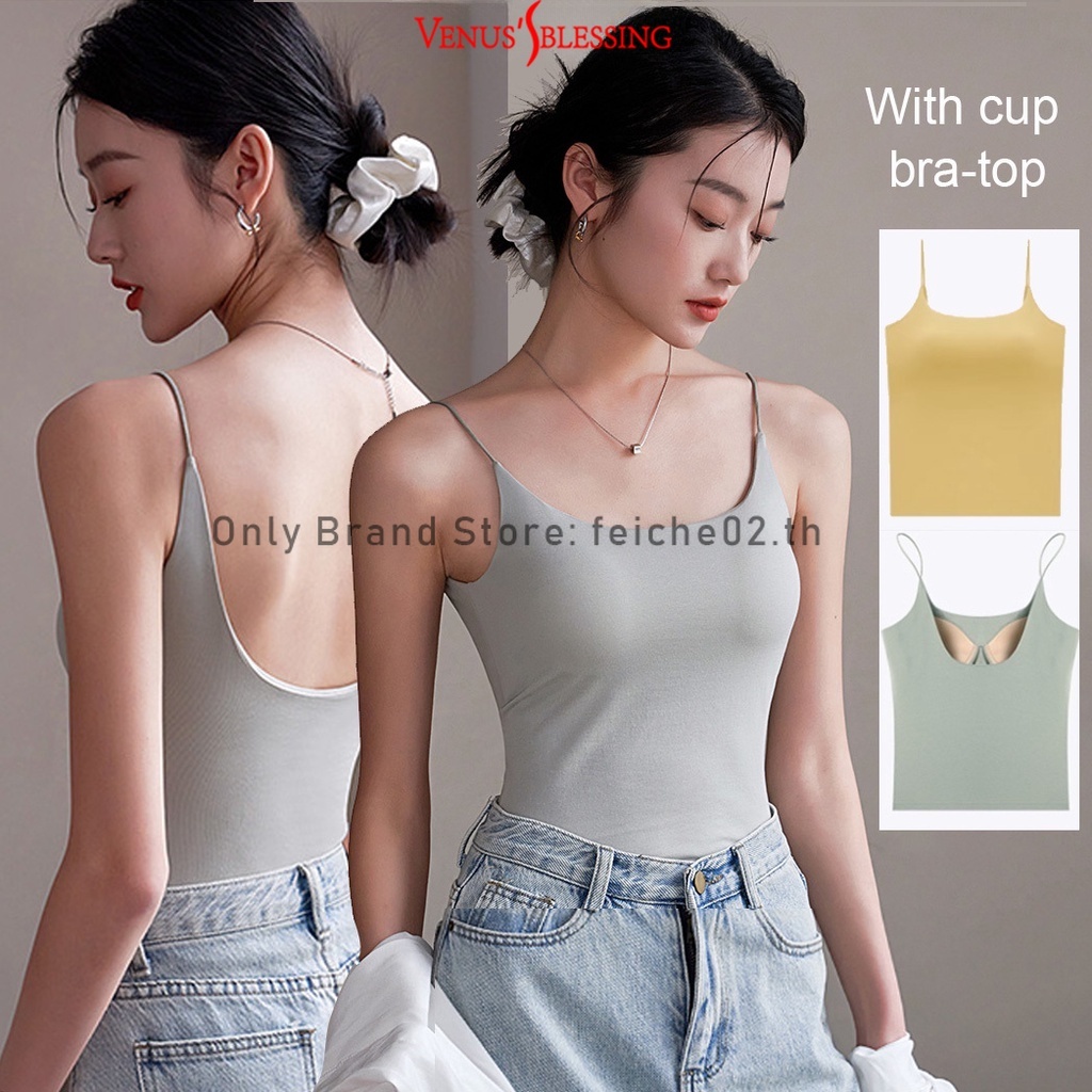 [Venus’s Blessing]เสื้อกล้าม ชุดชั้นในสตรี แบบยาว พร้อมถ้วย บราแผ่น ชุดชั้นในวันพีช สวมชุดชั้นใน ไร้ขอบ ราคา ถูกที่สุด ดีลบีเคเค