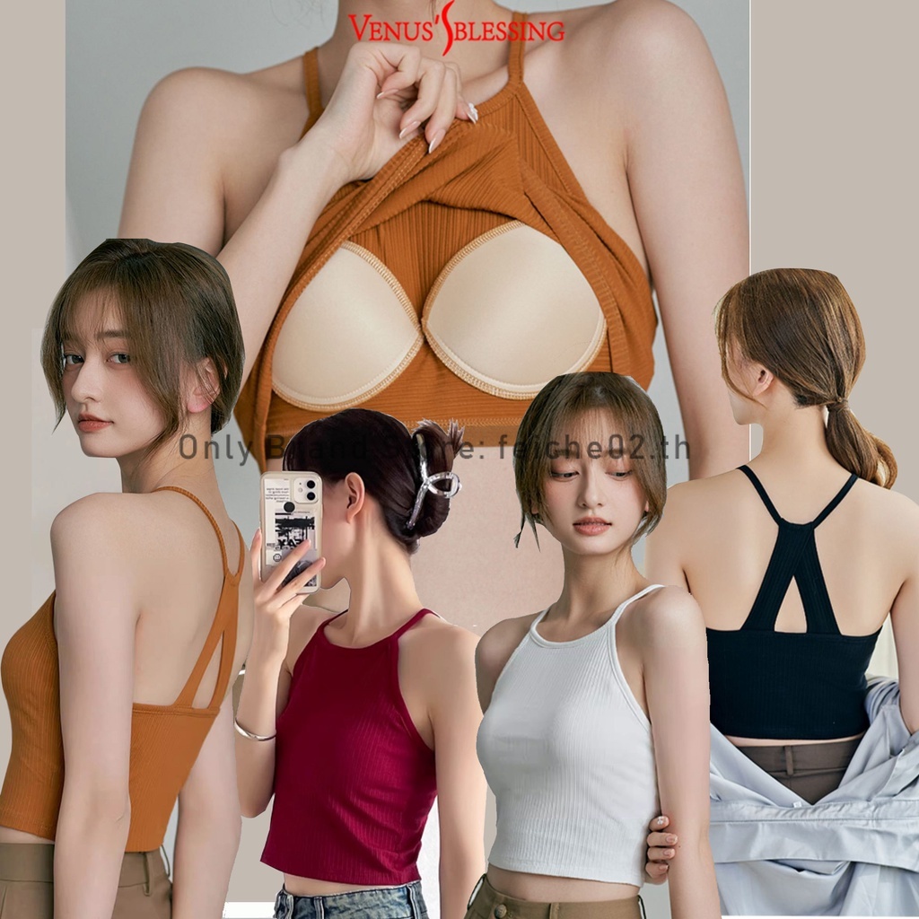 [Venus's Blessing]S-XL เสื้อสายเดี่ยว แขนกุด เข้ารูป ไม่มีโครงเหล็ก สีพื้น สไตล์เกาหลี แฟชั่นฤดูร้อน สําหรับผู้หญิง