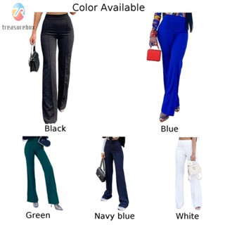 【TRSBX】Female Women Pants Casual Elastic Waistband High Waisted Long Stretchy