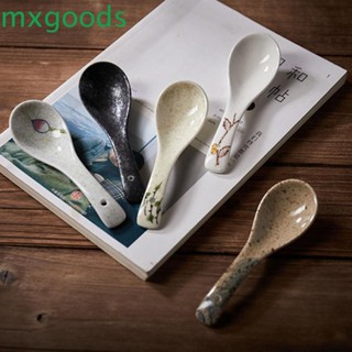 Mxgoods ช้อนส้อมเซรามิก ช้อนคน ทานอาหารเย็น สําหรับเด็ก