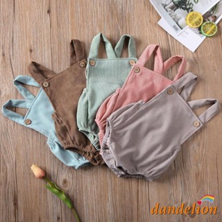 Dandelion- ชุดจั๊มสูท แขนกุด ผ้ากํามะหยี่ สีพื้น สําหรับฤดูร้อน 0-24 เดือน