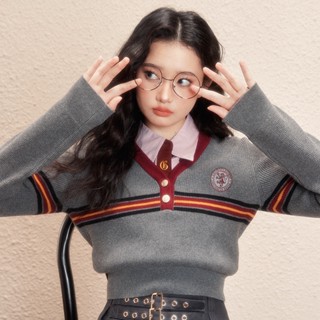 [presale] Kyouko Harry Potter  knitted sweater pullover autumn new slim-fit striped  สเวตเตอร์สวมหัวลายทางแขนยาว ผ้ายืด