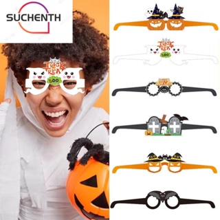 Suchenth 6 ชิ้น ฮาโลวีน แว่นตา, เครื่องแต่งกายแปลกใหม่ หน้ากากปาร์ตี้ แว่นตา, การ์ตูน ปาร์ตี้ ของเล่น วันหยุด ตกแต่งค้างคาว ฟักทอง อุปกรณ์ประกอบฉากการถ่ายภาพฮาโลวีน