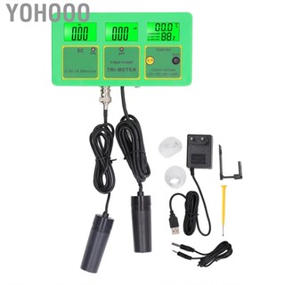 Yohooo Pool Water Quality Detector 3-in-1 EC/PH/Temp Humidity Tester LCD Display  EU Plug 230‑240V