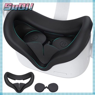 Suqi ฝาครอบใบหน้า VR ทนทาน กันเหงื่อ 2 ชิ้น สําหรับจอย VR 2