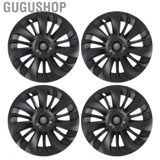 Gugushop 4Pcs Hubcap Wheel Covers Matte Black Stylish Durable Wear Resistant Wheels Rim Cover for Tesla Model Y Hubcaps