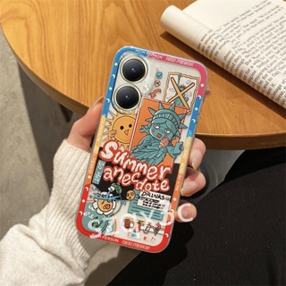 พร้อมส่ง เคสโทรศัพท์มือถือ ซิลิโคนนิ่ม กันรอยเลนส์กล้อง ลายการ์ตูนเทพธิดา สําหรับ VIVO V29 Y78 Y36 Y27 V27 V27e Y02 Y02A Y02T 4G 5G VIVOY78