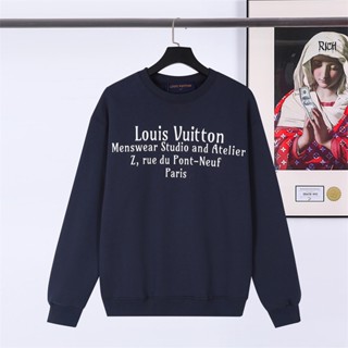 L-v - สินค้าขายดี! เสื้อสวมหัว คอกลม แขนยาว พิมพ์ลายโลโก้ตัวอักษร ขนาดใหญ่ สวยงาม และหลากหลาย สไตล์ unisex UJRT