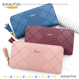 Eutus กระเป๋าสตางค์ ใบยาว หนัง PU มีซิป จุของได้เยอะ ใส่เหรียญได้ แฟชั่นสําหรับสตรี