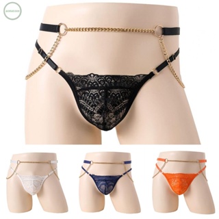 GORGEOUS~Brief Panties Polyester Pouch Sexy Soft Solid Adjustable Chain Underwear