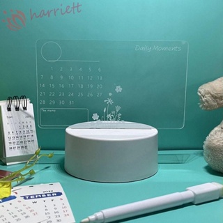 Harriett ไฟกลางคืน Led สร้างสรรค์ พร้อมปากกา USB ปลายเมโม่ สําหรับเด็ก และแฟนสาว กระดานข้อความอะคริลิคใส