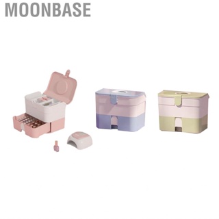 Moonbase Makeup Storage Box  Compartment Design 2 Layers Lightweight Drawer for Daily Nail Art