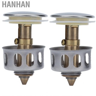 Hanhan 2Pcs Push Bounce Core Universal Bullets Pop Up Sink Stopper Drain Filter for Bathroom Faucet