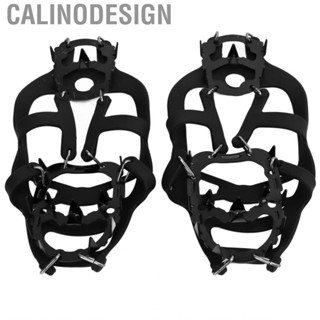 Calinodesign Ice Traction Cleats 18 Spikes Crampons Walk  Slip for Hiking Walking Climbing