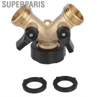 Superparis Garden Hose Splitter NPT 3/4in Brass Y Type Watering Connector Distributor