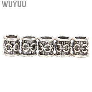 Wuyuu 5pcs Beard Bead Hair Beads Alloy Jewelry Decoration Dreadlocks Tube