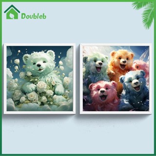 【Doub X ✮】ด้ายผ้าฝ้าย 11ct พิมพ์ลายหมี ขนาด 50x50 ซม. สําหรับปักครอสติส ✮