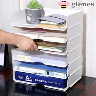 Glenes ชั้นวางหนังสือ พลาสติก ขนาด A4 วางซ้อนกันได้ อเนกประสงค์ 1 ชิ้น