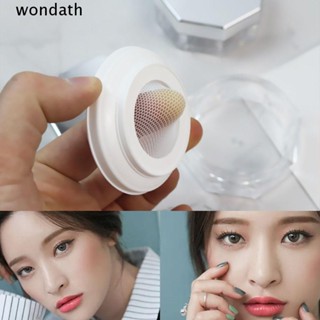 Wonda ตลับแป้งฝุ่น แปดเหลี่ยม ใช้ซ้ําได้ พร้อมพัฟพลาสติก สีเงิน DIY สําหรับแต่งหน้า