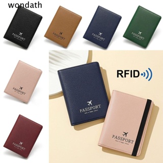 Wonda RFID กระเป๋าหนังสือเดินทาง หนัง PU บางเฉียบ อเนกประสงค์