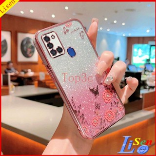 เคส Samsung A21S HYB ดอกไม้ ผีเสื้อ เคสโทรศัพท์ ป้องกัน