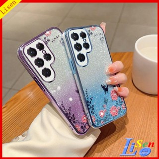 เคส Samsung S23 Ultra S23 Plus S23 HYB ดอกไม้ ผีเสื้อ เคสโทรศัพท์ ป้องกัน