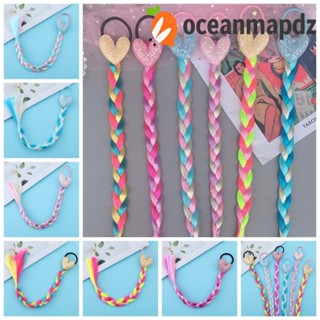 Oceanmapdz ที่คาดผมถักเปีย ที่มีสีสัน, สังเคราะห์ หัวใจ เด็กผู้หญิง หางม้าถัก, เครื่องประดับผม เลื่อม น่ารัก เครื่องประดับผมเด็ก การ์ตูนหางม้า เด็ก