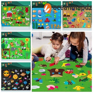 Oceanmapdz ชุดของเล่นกระดานสักหลาด ลาย Montessori Felt Puzzle 3D ซักล้างได้ สําหรับแขวนตกแต่งผนัง