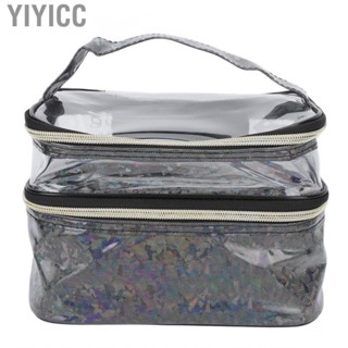 Yiyicc Double Layer Cosmetic Bag Large   Portable Makeup Storage