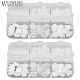 Wuyuu Nail Art Decorations  Shiny Portable Multifunction White Delicate Resin Decoration for Salons Women