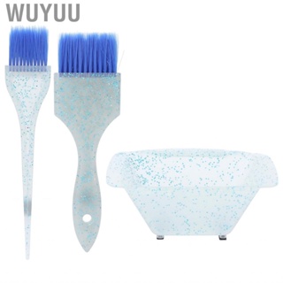 Wuyuu 3pcs  Kit Home Salon Coloring Tint Brush Dyeing Mixing Bowl AcBlue)